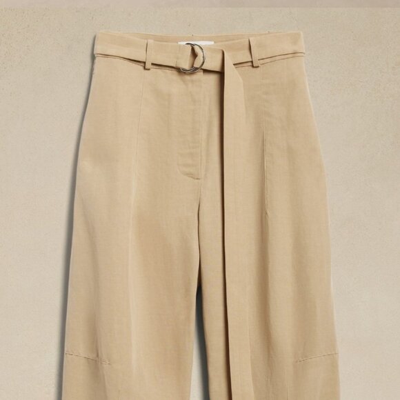 Banana Republic High-Rise Barrel Tencel™-Linen Pant Size 18 - Picture 3 of 15
